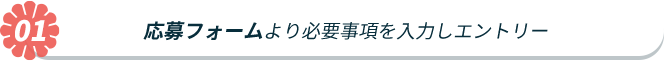 応募フォームより必要事項を入力しエントリー